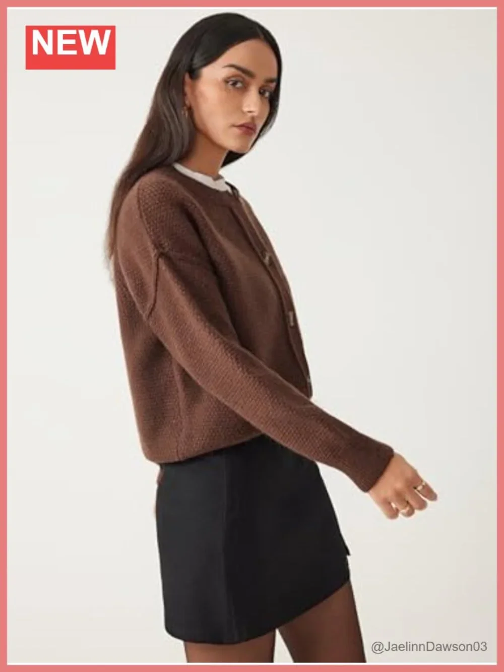 Knit Cardigan Button Down Crew Neck Long Sleeve Thick Outerwear Winter Outfit